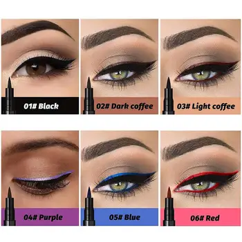 Balenie 12 Očné linky Praktické Používať Trvalé Ženy Príslušenstvo Eye make-up Kit Trblietavý Tieň Rýchle Sušenie Oči Liner Pen