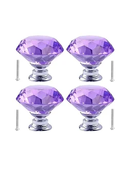 4pcs Umelé Crystal Zásuvky Gombík Moderné Diamond Design Zásuvky Rukoväť pre Domáce