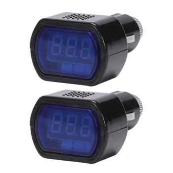 2X LCD Cigaretový Zapaľovač Napätia Digitálny Panel Meter Volt Voltmeter Monitor Pre Auto Auto Truck