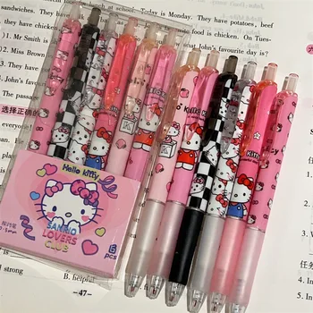 6pcs/box Sanrio Gélové Pero Deti Anime Hello Kitty 0,5 mm Guľôčkové Pero Neutrálne Pero Študent Písanie Office kancelárske potreby Školské potreby