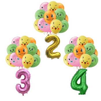 13pcs cartoon Pokémon Pikachu party dekorácie balóny anime obrázok deťom narodeninovú oslavu dodávky baby sprcha balón hračky