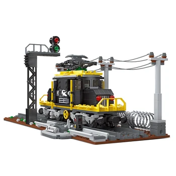 Krokodíl Parný Vlak Model MOC 20. Storočia Priemyselná Revolúcia Série Stavebné Bloky Mesto Tehly Hračky Kompatibilné S LEGO