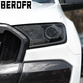 2 Ks Na Ford Ranger Wildtrak Raptor 2015-Súčasnosť Auto Svetlometu Odtieň Black Ochranný Film Transparentné TPU Nálepky Príslušenstvo