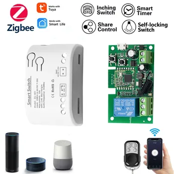 Tuya Zigbee Smart Home Istič Čidlo Smart Switch Modul RF Ovládanie 7-32V 85-250V 1CH S Alexa Google Domov S Shell