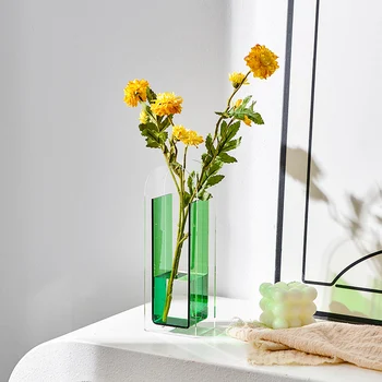 Spálňa Cachepot na Kvety Transparentné Kvetinové Vázy Akryl Dekoratívne Vázy na Luxus Izba Dekor Svadobné Farby Kvetináč Domov