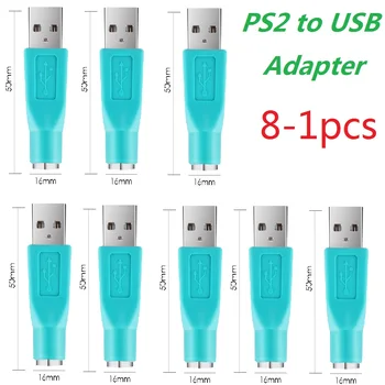 1/2/3/5/8Pcs USB Adaptér Converter, Klávesnica, Myš USB Female Na PS2 PS/2 Male Usb Klávesnice, Myši Príslušenstvo Počítača Konvertor