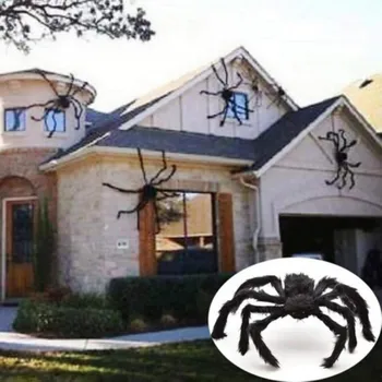 Halloween Strašidelné Čierny Veľký Pavúk Halloween Dekorácie, Rekvizity Bar Domov Vtip Hračky Simulácia Plyšové Spider Realistické Horor Hračka