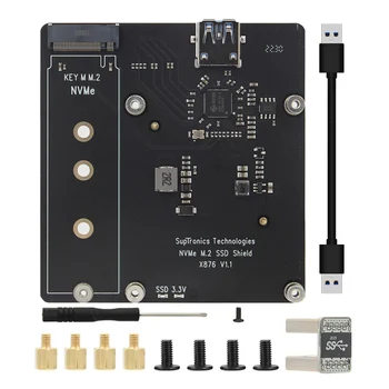 X876 V1.1 M. 2 NVME SATA SSD Ultra-Tenké Rozširujúca Doska pre Raspberry Pi 4 Model B NAS Storage Module