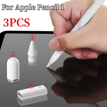 3KS/Set Pre Apple Ceruzka 1. Generácie Príslušenstvo Náhradné dotykové Pero Nib Ceruzka Spp Mini Konektor Nabíjacieho Adaptéra Pre iPad