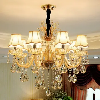 Moderné Luxusné Krištáľový Luster Osvetlenie v Obývacej Izbe Európskej lesk para s tieni Krytý Prívesok Lampa Domov Dekoratívne
