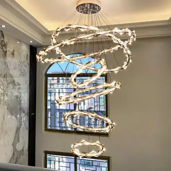 Autor krištáľový luster minimalistický obývacia izba led Moderný jednoduchý krištáľové lampy villa duplex budovy luster prispôsobenie