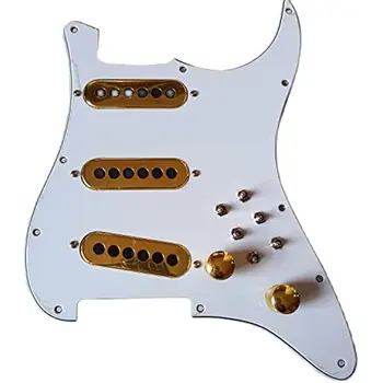 SSS Upgrade Prewired Pickguard Nastaviť Multifunkčné Prepínač Popáleniny Londýn-Mini Tri-Sonics Zlato Alnico Pickup pre Gitaru Fender