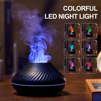 Sopečné Difúzor Esenciálny Olej Lampa 130ml USB Prenosné Zvlhčovač Vzduchu S Farba Plameňa Nočné Svetlo Prenosných bytových Doplnkov