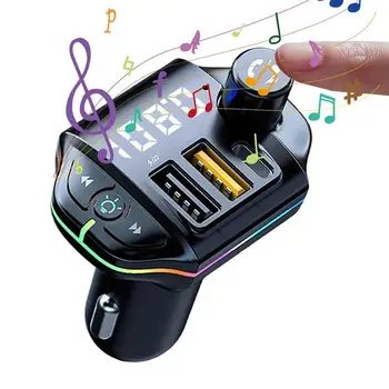 Auto Bluetooths 5.0 FM Handsfree autorádia Modulátor MP3 Prehrávač Dual USB Typu C Nabíjací Adaptér Bluetooths