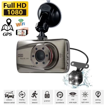 Automobilové DVR WiFi Full HD 1080P Dash Cam Zozadu Vozidla, Kamera, videorekordér Nočné Videnie der Black Box Auto Dashcam Nočné Videnie
