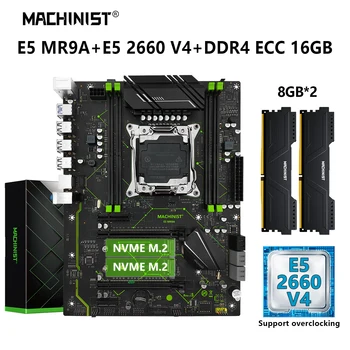 STROJNÍK X99 Doske Auta Xeon E5 2660 V4 Procesor CPU Nastaviť LGA 2011-3 16GB DDR4 ECC RAM Pamäť Combo 2×NVME M. 2 USB3.0 MR9A