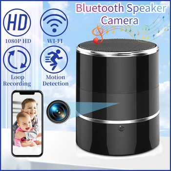 1080P HD Mini Kamera Rotujúce Bluetooth Reproduktor Fotoaparát Široký Uhol 240 Stupeň Wifi Hudby Reproduktor Fotoaparát Podpora Remote View