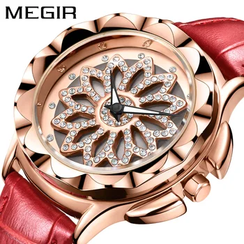 MEGIR Značky Ženy Bežné Hodiny 2023 Nové Módne Rose Gold Prípade Luxury Diamond Vysokej Kvality Quartz Hodinky Vodotesné Reloj Mujer