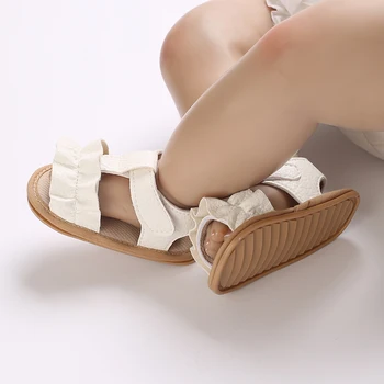 Roztomilý a Pohodlný Dieťa Dievča Štýlové Sandále PU Kožené Non-slip Byty s Flexibilné Skladaný Dizajn pre Letné Bežné Nosenie