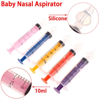 10 ML Baby Silikónový Nosový Aspirator Nosovej Striekačky Pre Dieťa Bezpečné Nosové Podložky Ihly Trubice Prenosné Novorodencov Nose Cleaner