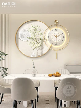 Kreatívne Zelená rastlina, jedáleň, dekoratívne maľby hodiny nástenné hodiny obývacia izba pozadí stene visí maľovanie hodiny