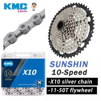 KMC X10 MTB, Road Bike Reťazca 10 Rýchlosť 11-25/28/32/36/40/42/46/50/T Freewheel Suite pre Shimano SRAM Cyklistické Doplnky