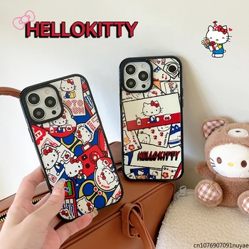 Roztomilý Kreslený Sanrios Hello Kitty Telefón púzdra pre IPhone 15 14 13 12 11 Pro Max 