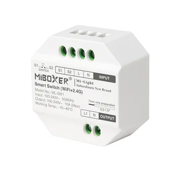 MiBoxer LED Controller Wifi+2.4 G Smart Switch RF Push Stmievač WL-SW1 100-240V App /Hlas /Diaľkové Ovládanie
