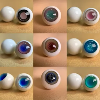 Prispôsobený mäkká hlina ob11 bjd bábika hlavu hnuteľného farebné sklenené oko korálky black pearl 10 mm 8 mm simulácia boutique