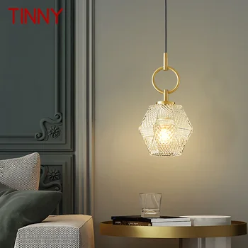 Pásov plechový Súčasného Mosadz Prívesok Lampa LED Zlata, Medi Závesné Osvetlenie Jednoduché Kreatívne Dekor Pre Domáce Spálne