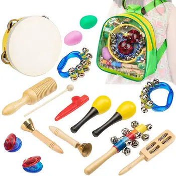 Hudobné Nástroje, Hračky Pre Deti - 15 Ks Bicie Sada Pre Batoľatá Predškolského Vzdelávania Učenie Hudobné Hračky Vrátane Tambo