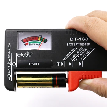 BT-168 AA/AAA/C/D/9V/1,5 V batérie Univerzálny gombíkovú Batériu Farebne Meter Uviesť Volt Tester Checker BT168 Moc