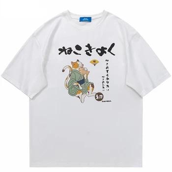 Y2K pánske T-shirt Street-montáž Japonských Harajuku Zábavné Fisher Cat T-shirt Bavlna 2023 Lete Cartoon Hip-Hop T-shirt Muži Ženy